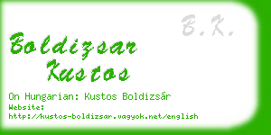 boldizsar kustos business card